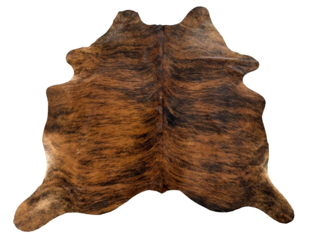 Medium/Large Sized Brindle Genuine Cowhide Rug, Hair On Hide Sold As Seen - image 1