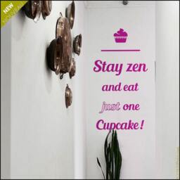 stay Zen Eat Cupcake Quote Wall Decal Kitchen Decor - thumbnail 2