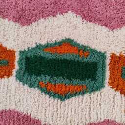Pink Berber Runner Rug Authentic Moroccan Wool Striped Carpet - thumbnail 4