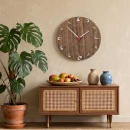 Yoga Pose Wood Wall Clock - Zen Studio Decor, Personalized Gift - thumbnail 2