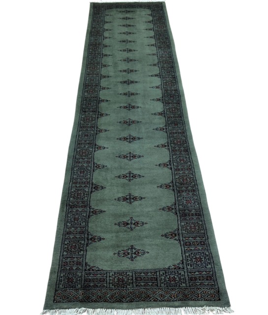 2.6x10 Pistachio Green Bokhara Rug - Runner Hallway Luxury Bukhara Fine Quality Woolen Afghan - image 1