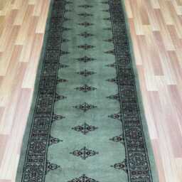 2.6x10 Pistachio Green Bokhara Rug - Runner Hallway Luxury Bukhara Fine Quality Woolen Afghan - thumbnail 3