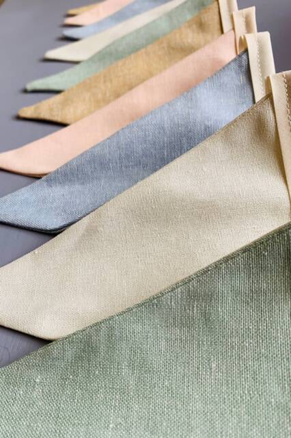 Linen Bunting - Unisex Nursery Baby Shower Decor Wall Hanging Room Birthday Garland Neutral - image 1