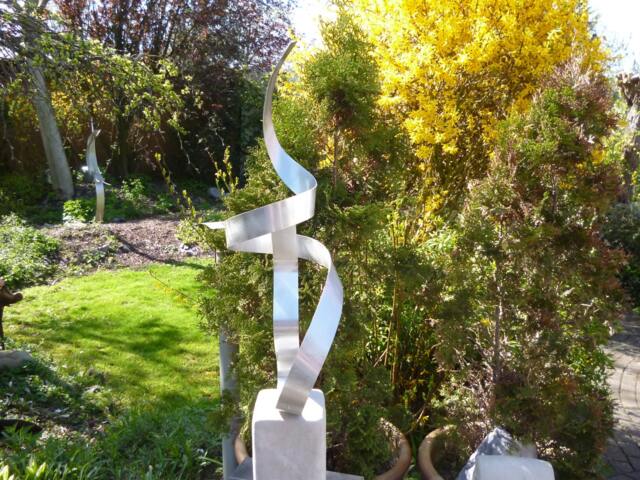 "Large Modern Abstract Aluminum Metal Sculpture Artist Unique ""Circle" - image 1