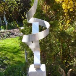 "Large Modern Abstract Aluminum Metal Sculpture Artist Unique ""Circle" - thumbnail 4