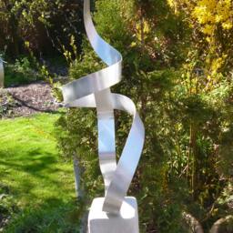 "Large Modern Abstract Aluminum Metal Sculpture Artist Unique ""Circle" - thumbnail 3