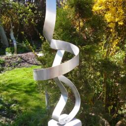 "Large Modern Abstract Aluminum Metal Sculpture Artist Unique ""Circle" - thumbnail 2