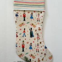 Rifle Paper Co Nutcracker, Land Of Sweets, Cream, Fabric Christmas Stocking - thumbnail 3