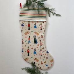 Rifle Paper Co Nutcracker, Land Of Sweets, Cream, Fabric Christmas Stocking - thumbnail 2