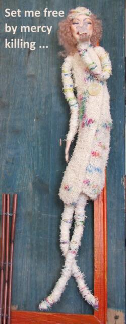 Art Deco Decor Lady With Butterfly Ooak - image 1
