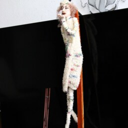 Art Deco Decor Lady With Butterfly Ooak - thumbnail 4