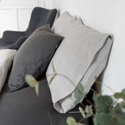 Light Gray Linen Bedding Set, 100% Washed Duvet Cover With Pillowcases - thumbnail 4