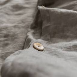 Light Gray Linen Bedding Set, 100% Washed Duvet Cover With Pillowcases - thumbnail 3