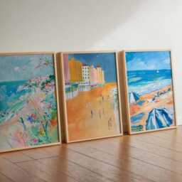 Set Of 3 Virginia Beach Posters, Usa Prints, Travel Poster Set, Coastal Wall Art Decor, Sunset Print - thumbnail 2
