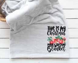 Personalized Christmas Movie Watching Blanket - Festive Keepsake - thumbnail 1