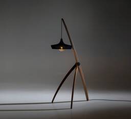 Unique Wood & Mesh Floor Lamp, Handwoven Lighting, Minimalist Wood Weaving Handcraft Japanese Style, Crealdesign