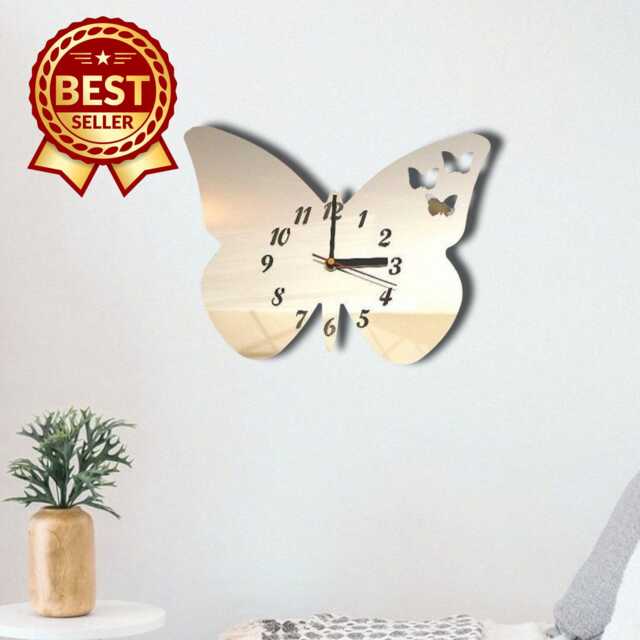 Butterflies Out Of Butterfly Acrylic Clock - Many Colours Available - Bespoke Shapes & Sizes Made - image 1