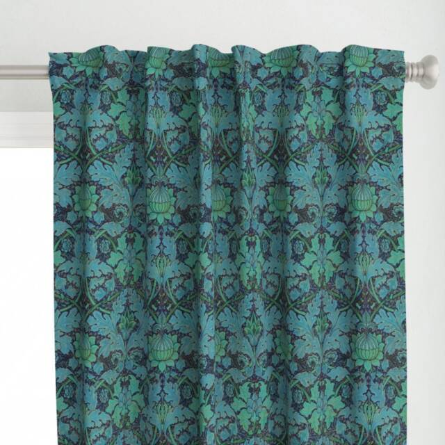 Floral Curtain Panel - Damask Morris Art Nouveau Victorian Custom Growing By Peacoquettedesigns - image 1