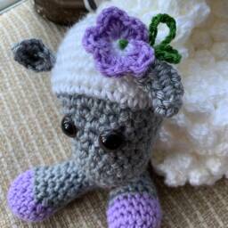 Cuddle & Play Lamb Baby Blanket - Sheep Crib & Toy Crochet Made To Order - thumbnail 3