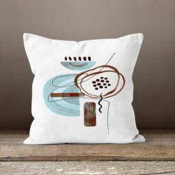Geometric Turquoise Abstract Cushion Cover/Sofa Pillow Case/Personalized Housewarming Cover/Modern Garden Housewarming - thumbnail 4