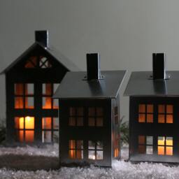 Tin House Candle Holder Nordic Style Zinc Lantern - thumbnail 3