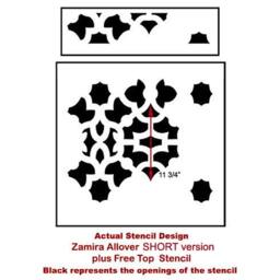 Moroccan Stencil Zamira Allover - Short Reusable Wall Stencil Patterns For Walls Instead Of Wallpaper Diy Decor - thumbnail 4