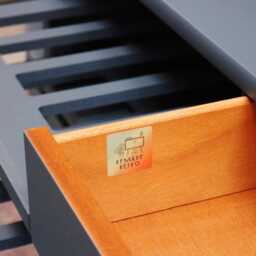 Custom Mcm Wine Bar Credenza - Retro Nathan Squares Sideboard - thumbnail 4