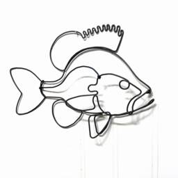 Right Facing Sunfish Sculpture, Fish Wall Hanging Wire Cabin Decor - thumbnail 2
