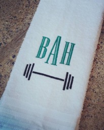 Monogrammed Barbell Gym Towel Personalized Sports Gift