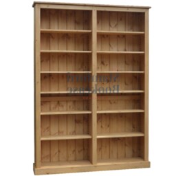 Solid Wood Bookcase, 7Ft Tall Adjustable Shelving, Scandinavian Pine Library Bookshelves - thumbnail 2