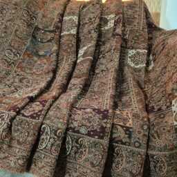 Luxury Boiled Pure Merino Wool Reversible Sofa Or Bed Throws - Ultimate Comfort & Style- Classic Indian Abstract Print in Brown - thumbnail 3