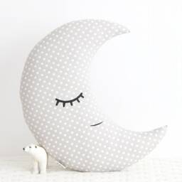 Decorative Cushions For Baby Crib Star & Moon Nursery Pillows Boy Room Decor Soft Gray Sky Blue 1St Gift Kids Teepee Play Neutral Girl Cot - thumbnail 4