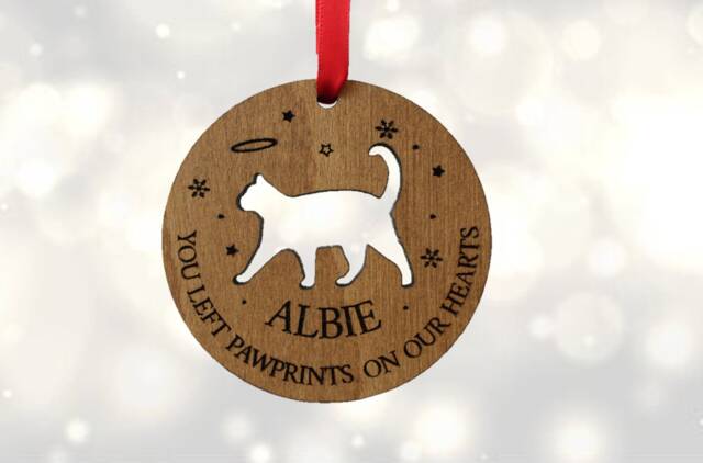 Cat Remembrance Gift Personalised Loss Xmas Bauble Pet Memorable Sympathy Keepsake Christmas Decor - image 1