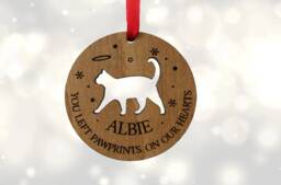 Cat Remembrance Gift Personalised Loss Xmas Bauble Pet Memorable Sympathy Keepsake Christmas Decor - thumbnail 1