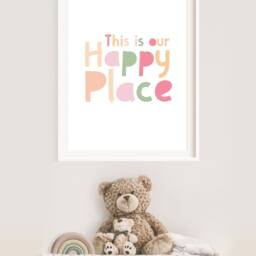 This Is Our Happy Place Print, Playroom Prints, Wall Art, Sign, Girls Bedroom Decor - thumbnail 3