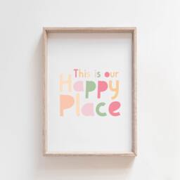 This Is Our Happy Place Print, Playroom Prints, Wall Art, Sign, Girls Bedroom Decor - thumbnail 1