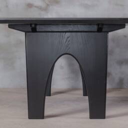 Japandi Dining Table For Minimalistic Interior, Wabi Sabi Furniture, Black Solid Wood Table, Modern Touch Furnishing New Home - thumbnail 3