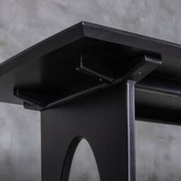 Japandi Dining Table For Minimalistic Interior, Wabi Sabi Furniture, Black Solid Wood Table, Modern Touch Furnishing New Home - thumbnail 4