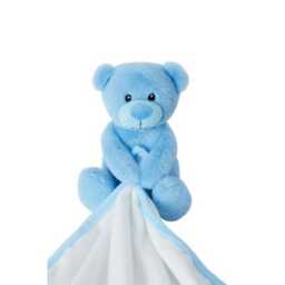 Personalised Embroidered Blue Bear Blankie Soft Baby Comforter Birthday, Shower Or Christening Gift - thumbnail 2