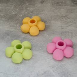 Handmade Stoneware Flower Candlestick Holder - Nordic Home Decor - thumbnail 2