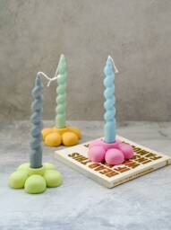 Handmade Stoneware Flower Candlestick Holder - Nordic Home Decor - thumbnail 1