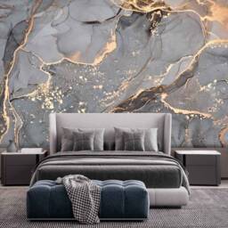 Gray Gold Luxury Marble Wallpaper Bedroom Mural Beauty Salon Wedding Decal Wall Sticker Decor Self Adhesive Exclusive Design - thumbnail 3