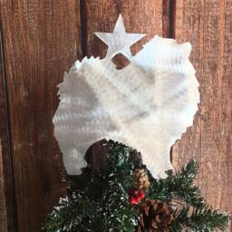 Keeshond With Star, Dog Christmas Tree Topper, Wreath Decor, Holiday Decoration, Wall Art, Plant Stake, Yard Metal, Pet Memorial - thumbnail 3