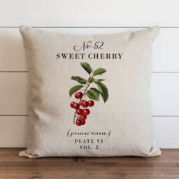 Sweet Cherry Pillow Cover - 18 X 20 Botanical Floral Herbs Spring Home Decor Summer Throw Garden - thumbnail 1