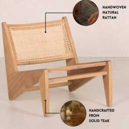 Kangaroo Chair - Teak & Rattan Lounge - thumbnail 2