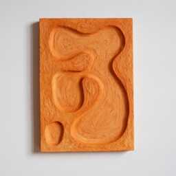 Wabi Sabi Organic Wall Art, Japandi Interior, Orange Terracotta Earthy Artwork, Boho Clay Hanging, Texture 3D Earth Tones Painting - thumbnail 3