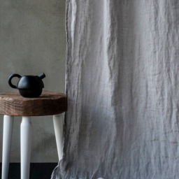 Navy Blue Linen Curtain, Custom Drape, Rod Pocket Curtains, Canopy Bed Window Curtain Drapery, White, Pastel Green, Dusk - thumbnail 2