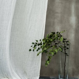 Navy Blue Linen Curtain, Custom Drape, Rod Pocket Curtains, Canopy Bed Window Curtain Drapery, White, Pastel Green, Dusk - thumbnail 3