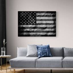 Black & White American Flag Print - Canvas Or Photo - thumbnail 2