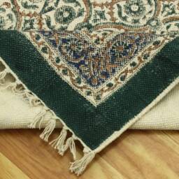 Handmade Cotton Runner Rug Green Black Block Print, Hallway Stair Decor - thumbnail 4